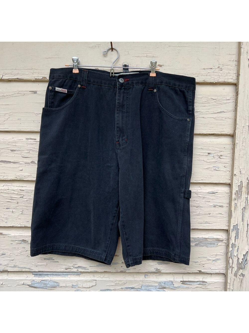 Vintage 90s Y2K Paco Black Jeans Wide Leg Grunge Baggy Skater Denim Shorts 40